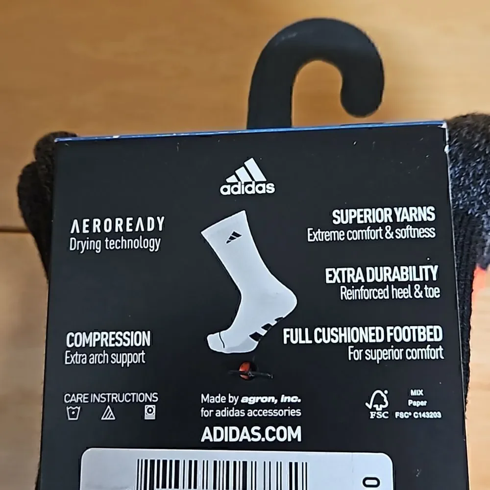 ADIDAS Men's Tiro CR Turbo 3 Pack Crew Compression Socks 5155614A